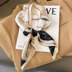 Luxury Design Print Silk Square Scarf Women Soft Satin Horse Hairband Neckerchie