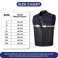 BLUE HL11693SPTBLUE Black Men Cross Stitch Club Leather Vest