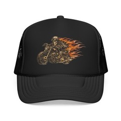 Vintage Motorcycle Trucker Hat – Chopper Biker Graphic Snapback Cap
