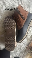 Sperry Saltwater Waterproof Wool Ankle Rain Boots Brown/Black 9M