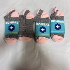 4 Pack Bombas All-Purpose Ankle Socks – Women&rsquo;s Medium – Grey / Light Pink