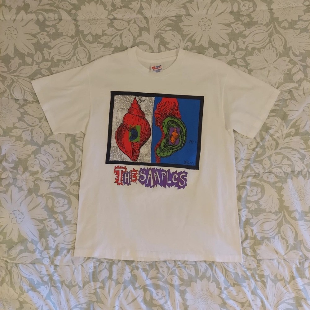 Hanes Ultraweight The Samples Double-Sided Graphic Print White Tee Men&rsquo;s L