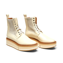 Clergerie &lsquo;BRENDYL&rsquo; Beige Straw LeatherBoots – MSRP $795 – Size US5.5 – BNIB