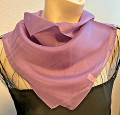 NEW 20 x 21 In. Small Sq. Lavender Solid Color 100% Mulberry Silk Scarf- SS 1035