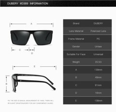 DUBERY Men Women Polarized Sport Sunglasses Square Driving Fishing Glasses UV400
