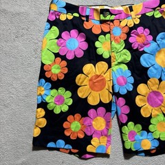 Loudmouth Shorts Mens 38 Colorful Floral Print Golf Sports Mid Rise Chino 38×11