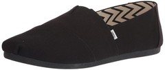 TOMS Men&rsquo;s Alpargata Loafer Flat, Black/Black Recycled Cotton Canvas, 10