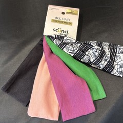 Scunci Head Wraps No Damage Soft Stretch Headbands 5 Pack