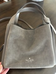 Kate Spade New York Gray Top Handle Satchel, Detachable Strap, Zip/Snap