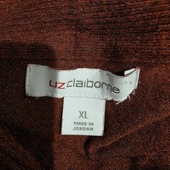 Liz Claiborne Rust Solid Knit Open Front Cardigan Sweater Women XL Pockets