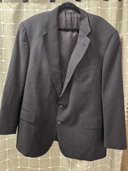 Polo Univ Club Ralph Lauren Black Worsted Wool Suit Jacket Size 52