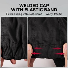 ARCCAPTAIN Welding Cap Reversible Welder Hat with Elastic Retractable Band Black