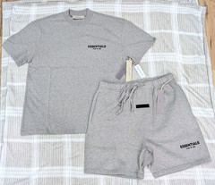 Fear of God Essentials T-Shirts & Shorts Oversized L Size Set Dark Oatmeal SS22