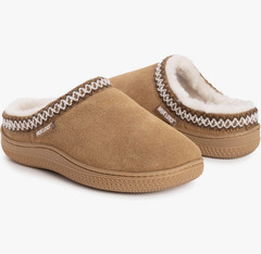 MUK LUKS Jordi Clog Slippers Women’s 11 -12 Standard Brown Faux Suede Fur Lined