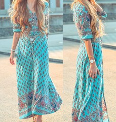 On Sale!! Women Lady Boho Kimono Floral Long Maxi Summer Beach Dress Sundress