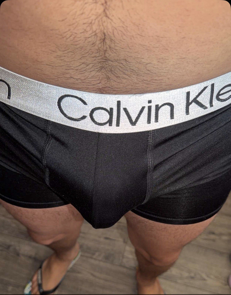 Calvin Klein Boxer Brief Underwear Black White Solid Cotton Blend Stretch Size S
