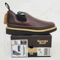 Georgia Boot Men&rsquo;s GR274 Georgia Giant Slip On Brown Leather Work Shoe 11 M