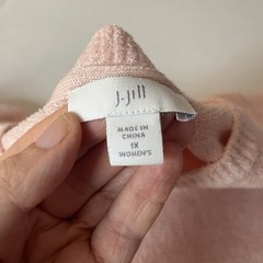 J Jill Light Pink Sweater 1 XL Pullover Rayon Nylon Cotton
