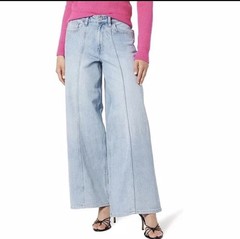 The Drop Jeans Size 25 Womens Blue Pants Frida Mid Rise Ladies Wide Leg NWT