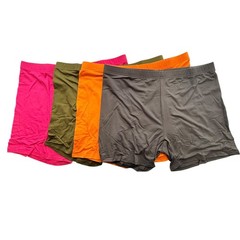 Womens Boxer Shorts XXL 4-Pack Pink Dark Gray Olive Green Orange Stretch NWOT