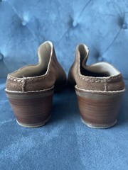 COLE HAAN Womens 9 Brown Suede Clogs Leather Slides Mules Slip On Shoes Walkbase