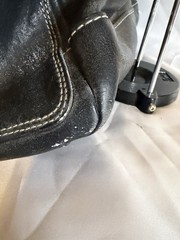 Coach Black Legacy Mandy Satchel Top Handle Zip Turn Lock Gold Hardware Bag