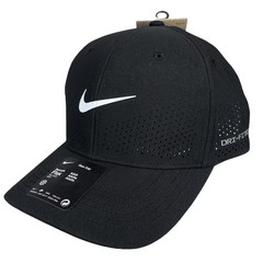 Nike Dri-FIT ADV Rise Structured Swoosh Flex Cap Hat Size M/L Black FB5633-010
