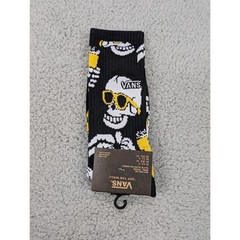 Vans Crew Socks Mens Womens 6.5-9 Black White Skeleton Beer Glass All Over Print