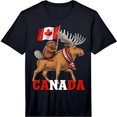 Canada Beaver Moose Canadian Flag Maple Leaf Canada Patriot Performance T-Shirt