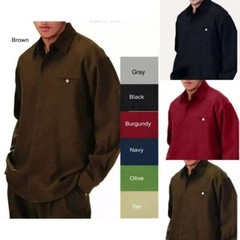 Men&rsquo;s 2pc Walking Suit Long Sleeve Casual Shirt & Pants Set Solid 8 Colors 2612