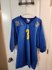 Vintage 70s Teamwork Athletic Apparel Jersey #3 Size XL 46-48 Blue USA