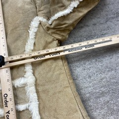 VTG Wilsons Leather Suede Leather Jacket Medium Beige Tan Shearling Sherpa Women