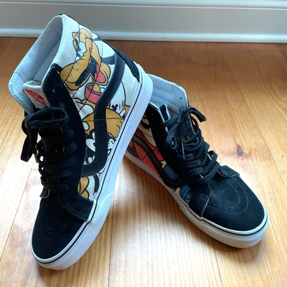 Vans Disney SK8 Hi Shoes Mens 6.5 Black White Mickey High Top Skate Sneakers