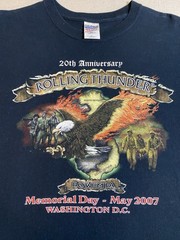 20th Anniversary ROLLING THUNDER Commemorative Graphic T-Shirt 2007 Men&rsquo;s 2XL