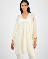 Anne Klein Tie-Front Kimono Top Women&rsquo;s 1SZ It Dune Quarter Sleeves V-Neck