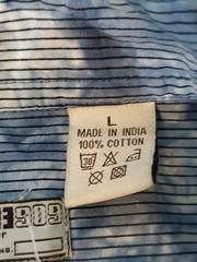 PSYCHE 909 Striped Button Up Collared Men&rsquo;s Shirt Blue Size Large Western