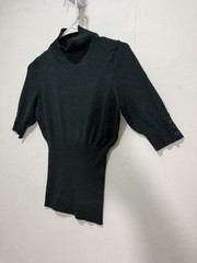 Y2K EXPRESS Design Studio Green Metallic Mock Neck Sweater Women&rsquo;s Sz M