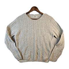 Blarney Ireland Cable Knit Fisherman Sweater Cottagecore Tan 100% Wool 16