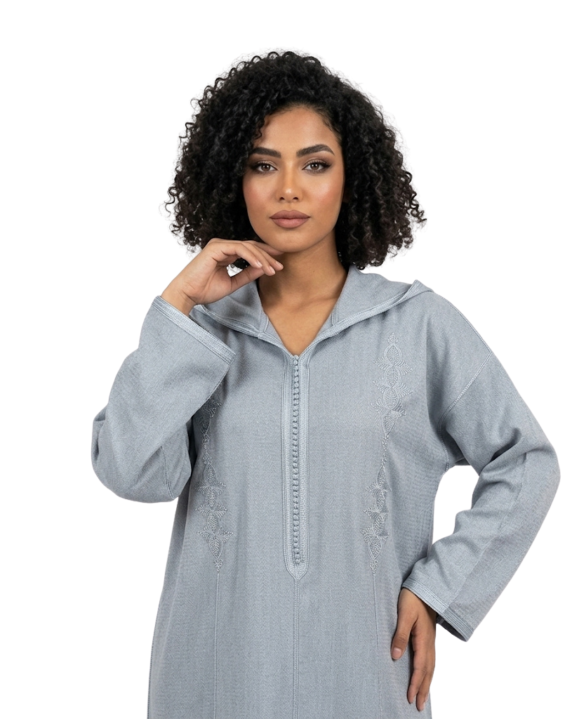 Jelaba en tweed bleu – Image 2